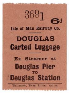 (I.B) Isle of Man Railway : Carted Luggage 6d (Douglas Pier)