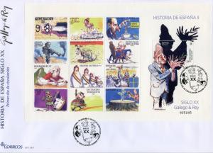 Spain 2017 FDC History of Spain 20th Cent Gallego & Rey 1v M/S Cover Stamps