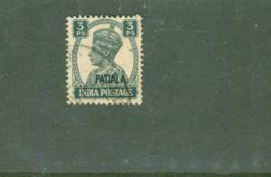 PATIALA INDIAN STATE 102 USED BIN $0.50