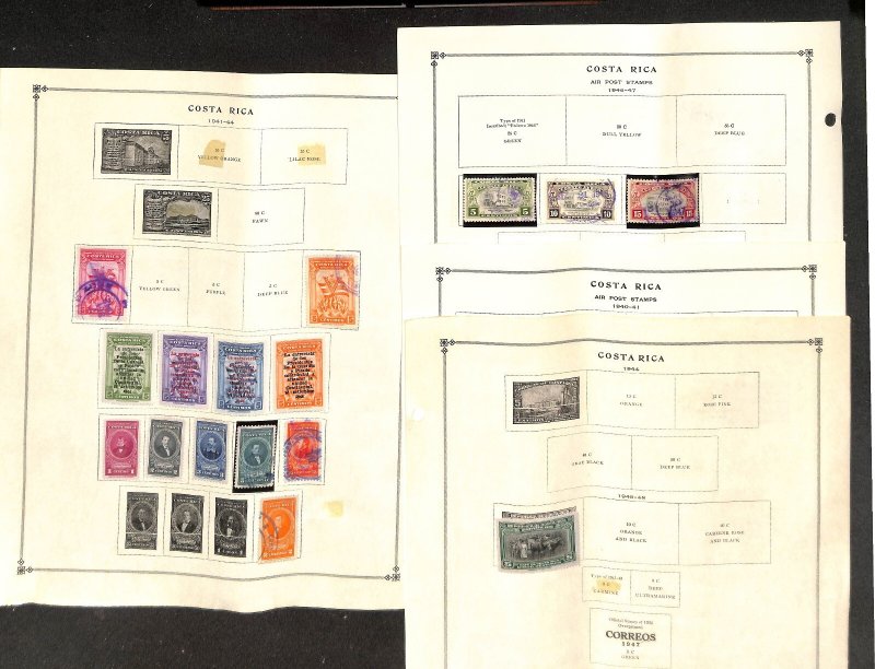 Costa Rica Stamp Collection on 23 Scott International Pages, 1863-1961 (BC)