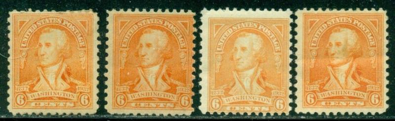 SCOTT # 711, MINT, AT LEAST PART OG, H/HR, 4 STAMPS, GREAT PRICE!