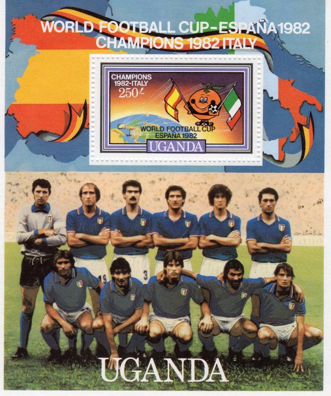 Uganda 1982 Sc# 359A-C 1982 World Cup Winners Italy Set (2)+1 SS MNH VF