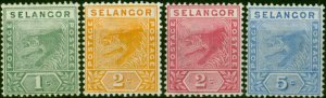 Selangor 1891 Set of 4 SG49-52 Fine & Fresh MM