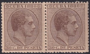 Cuba 1880 Sc 92 pair MNH** gum crazing/toning