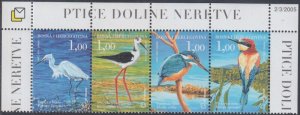 BOSNIA and HERZEGOVINA (CROAT ADMIN) Sc# 134a-d STRIP of 4 DIFF BIRDS