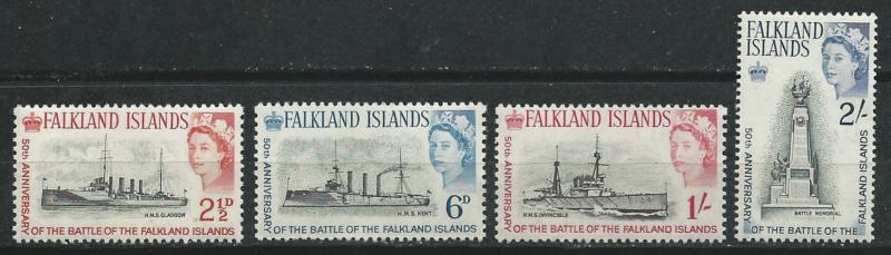 Falkland # 150-53  WW II Naval Battle of Falklands (4) Mint NH