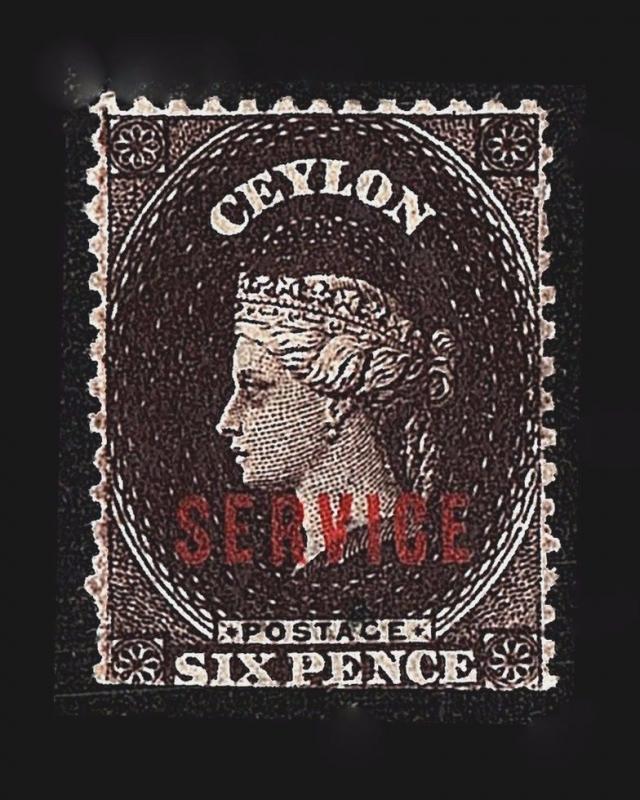 VINTAGE: CEYLON 1869 POG LH SCOTT #O6 $77.50 LOT #1869PUTZ