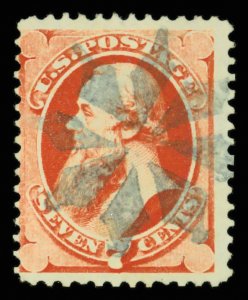 United States #149 Used  very good to fine   Cat$100 1871, 7¢ vermilion