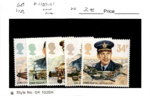 Great Britain, Postage Stamp, #1157-1161 Mint LH, 1986 Royal Air Force (AD)