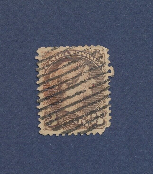 CANADA - Scott 37b - 3 cents used - 1870 --b