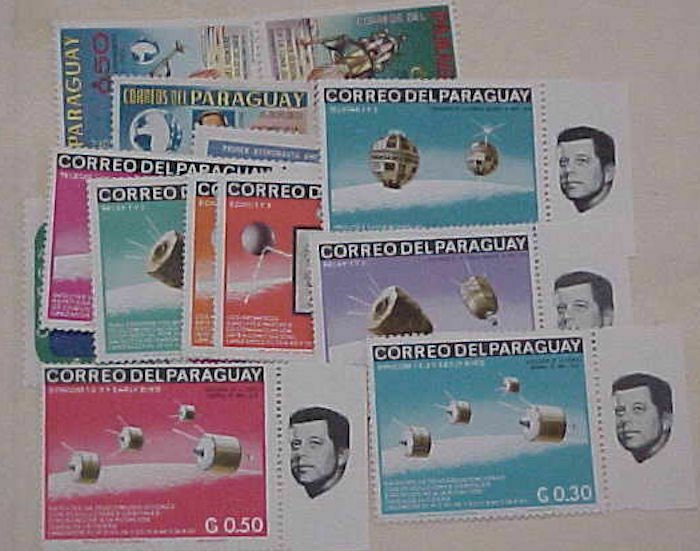 SPACE PARAGUAY STAMPS 27 DIFF. MINT NH cat.$57.00