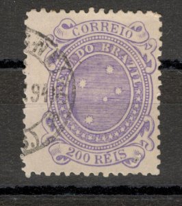 BRAZIL - USED STAMP, 200R - 1890.