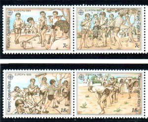 Cyprus Sc 722-5 1989 Europa stamp set mint NH