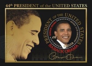 Bequia 2009 President Obama 44th President  - Souvenir sheet - MNH