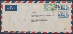 Syria 1951 Commercial Airmail Cover Damascus To Germany