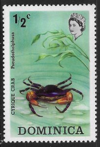 Dominica #368 1.2c Marine Life - Cyrique Crab ~ MHR