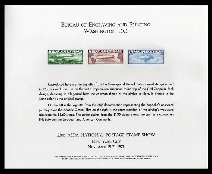 US #B14 1971 ASDA BEP Souvenir Card CV $2.50