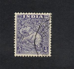 Rare India Elephant Stamp 3PS (Ajanta Caves Elephant 1949)SCOTT #207