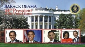 Tanzania 2008 - Barack Obama, 44th US President - Sheet of 4v - Scott 2534 - MNH 