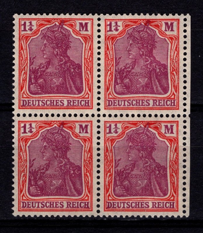 Germany 1916 Empire Definitive Inscr. 'DEUTSCHES REICH' 1 1/4M Block [Mint]