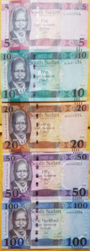 O) 2015 SOUTH SUDAN, BANKNOTE, PAPER MONEY LSD -UNC, POUND  STERLING, PRESIDENT