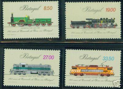 PORTUGAL Scott 1512-5 MNH** Locomotive Train Set CV $7.