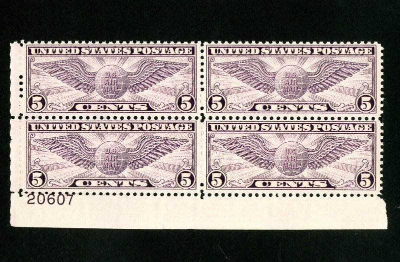 US Stamps # C16 XF OG NH PB of 4