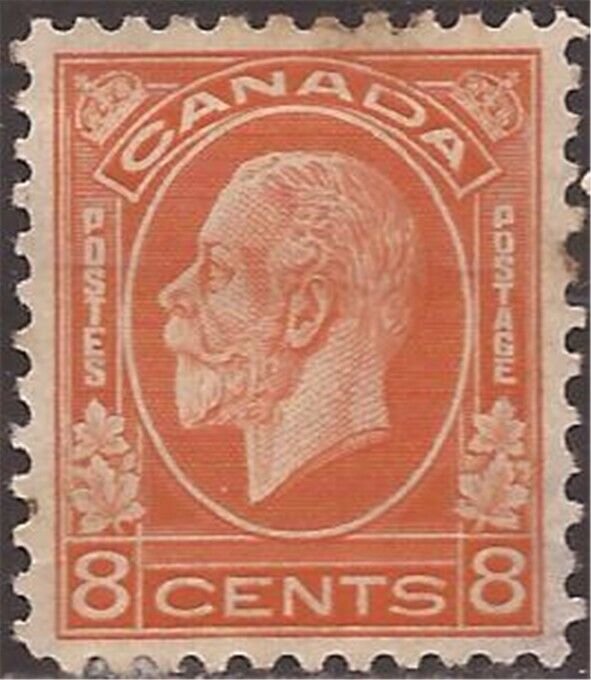 Canada - 1932 8c King George V Red Orange - Stamp F/VF MHH - Scott #200