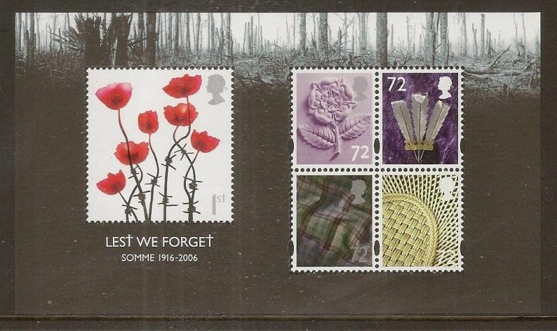 GB 2006 Lest We Forget - Somme Mini Sheet MS2685 MNH