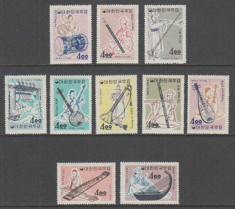 Korea Sc 417-426 MNH. 1963 Musical Instruments, complete set