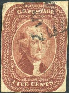 #12 USED FINE-VF WITH TEAR AT BOTTOM; LIGHT CANCEL CV $750.00 BN5476