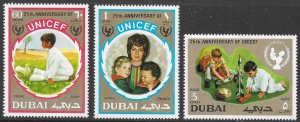 Dubai Scott 152-153, C60 MNH UNICEF 25th Anniversary Set of 1971