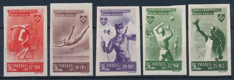 [42728] Romania 1945 Sports Athletics Swimming Volleybal Imperforated MLH