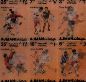 AJMAN HOLOGRAPHIC STAMPS 1974 WORLD CUP