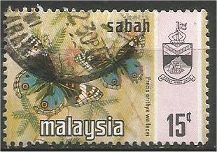 SABAH, 1971, used 15c, Butterfly Scott 29