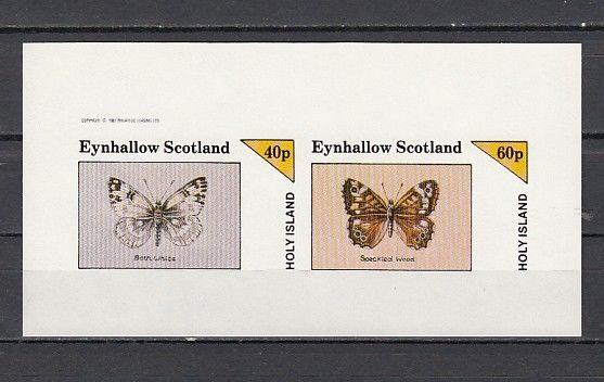 Eynhallow, 1982 issue. Butterflies on an IMPERF sheet/2. E5