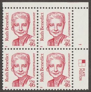 2938,MNH plate # 1