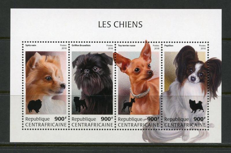 CENTRAL AFRICA 2018 DOGS SHEET MINT NH