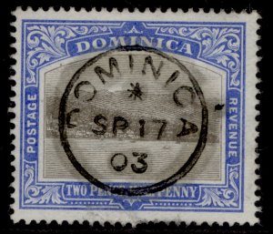 DOMINICA EDVII SG30, 2½d grey & bright blue, USED. CDS