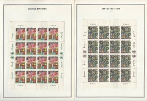United Nations Stamp Collection, 1983 Mint NH Sheets on 6 Harris Pages, JFZ
