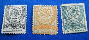 TURKEY 1886  -  SCOTT # 74-76      USED     (Xt4)