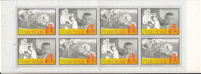 Faroe Islands 2008 MNH #497 Complete booklet Set of 2 Hoydalar TB Sanatorium...