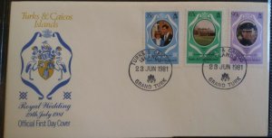 Commonwealth 1981 Royal Wedding FDC Covers Kenya Grenada Turks & Caicos St Lucia