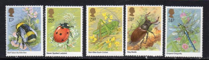 Great Britain #1098-1102 Insects 1985 Never Hinged F43