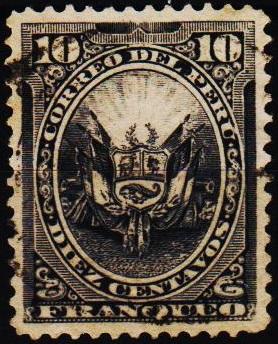 Peru. 1886 10c S.G.281 Fine Used