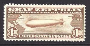 C14 VF HINGED OG-$1.30 ZEPPELIN AIRMAIL ISSUE!! (REM #C14-035)