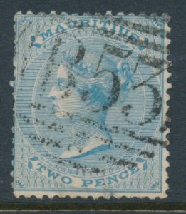 Mauritius 1863-72 2 cents SG 59 Sc 33 Blue WMK Crown CC Used