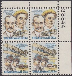 C92a Wright Brothers Plate Block MNH