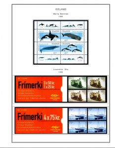 ICELAND STAMP ALBUM PAGES 1873-2011 (159 color illustrated pages)