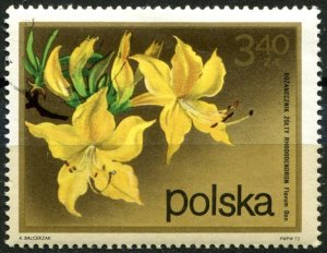 Poland Sc#1940 Used, 3.40z multi, Shrub Flowers (1972)